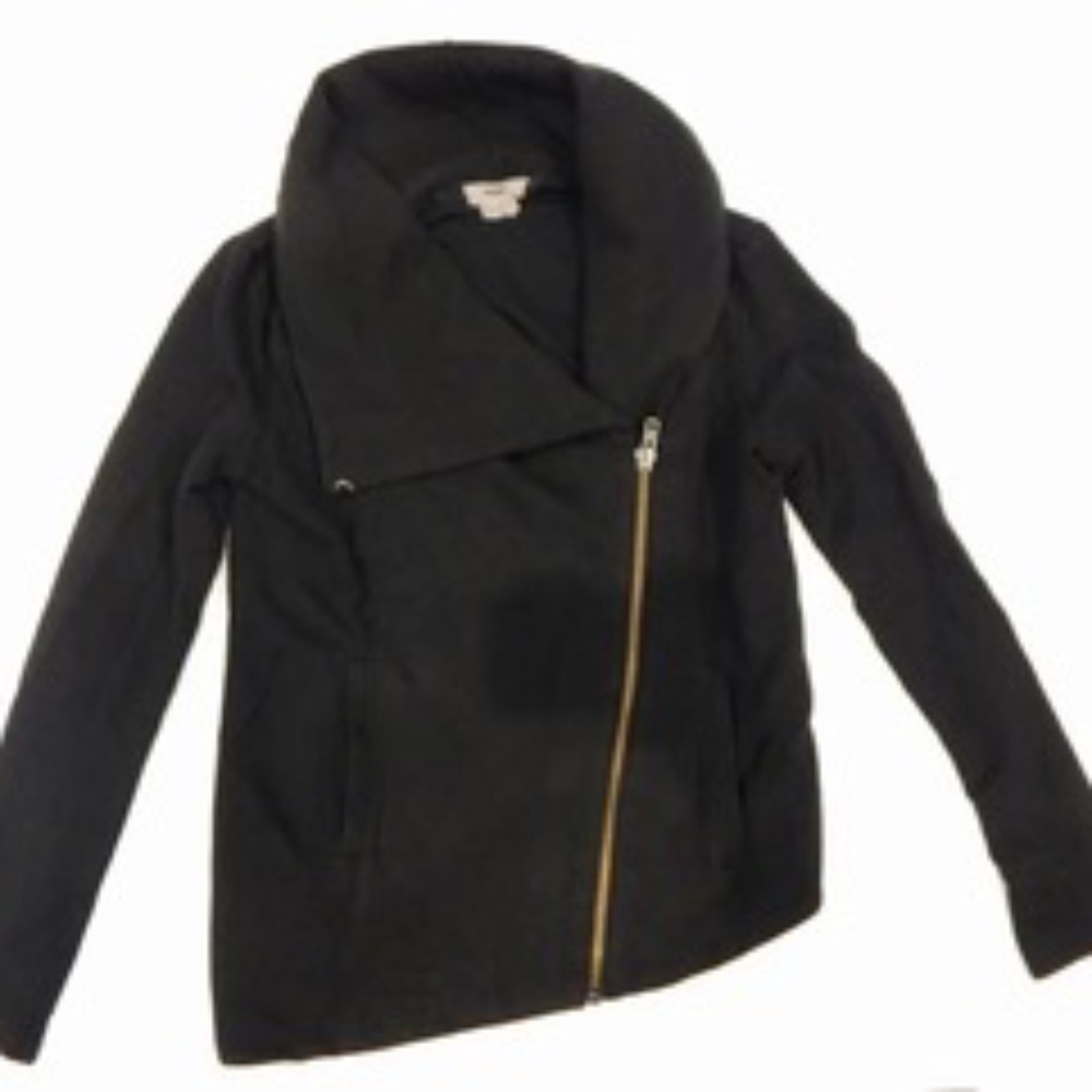 Helmut Lang Black Asymmetrical Zip Up Jacket